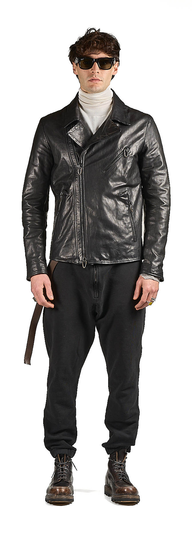 DANIELE BASTA LEATHER AND SILVER JACKET 